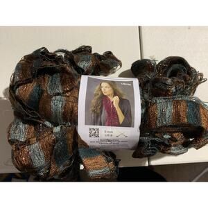 Red Heart Ribbons Scarf Yarn 1941 Rosebud marble new 5 mm us 8